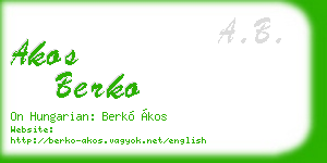 akos berko business card