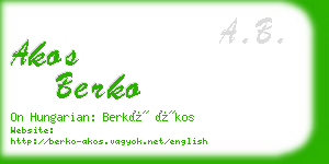 akos berko business card